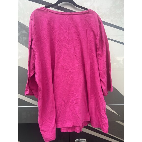 Catherine's hot pink scoop neck hearts swirls tshirt 2X boho hippie colorful - Picture 2 of 8